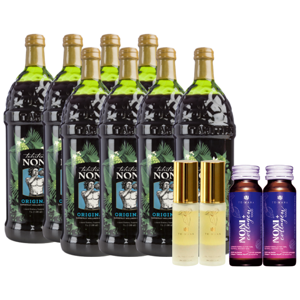 タヒチアンノニジュース8本＋テマナ オイルトリートメント 2本＋テマナ ノニコラーゲン 2本