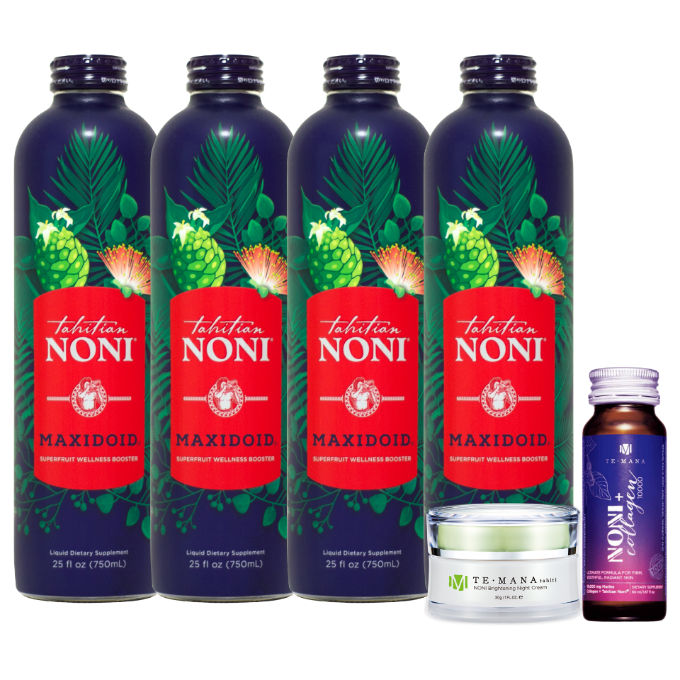 マキシドイド4本＋テマナノニブライントニング ナイトクリーム（夜用クリーム）1個＋テマナ ノニコラーゲン 1本