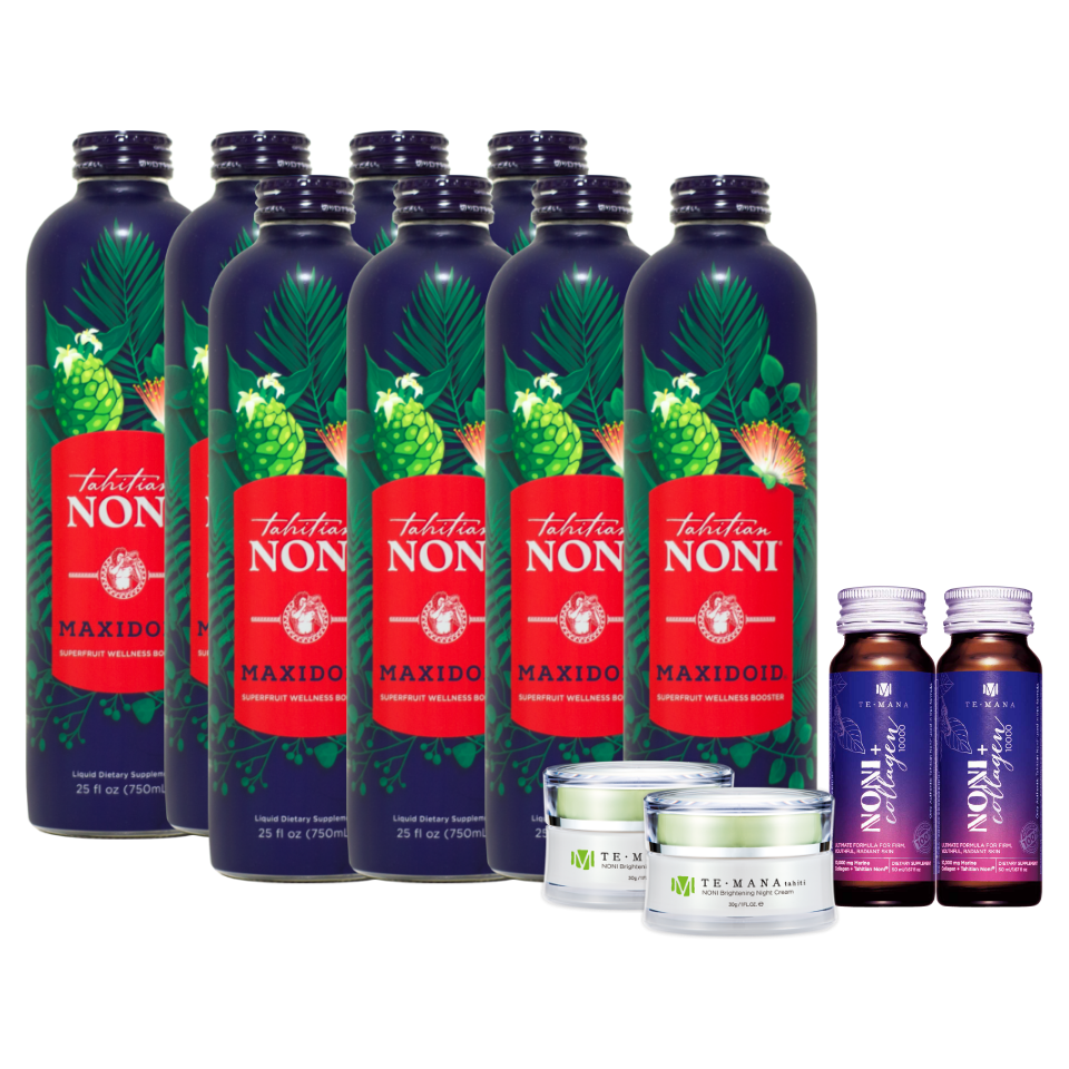 マキシドイド8本＋テマナノニブライントニング ナイトクリーム（夜用クリーム）2個＋テマナ ノニコラーゲン 2本